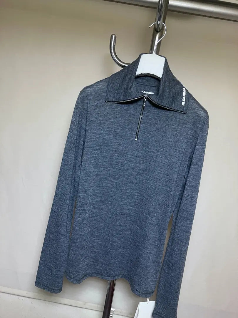 New XL 24aw JIL SANDER half zip logo knit 17387