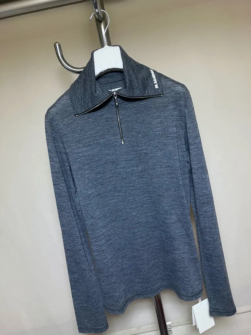 New XL 24aw JIL SANDER half zip logo knit 17387