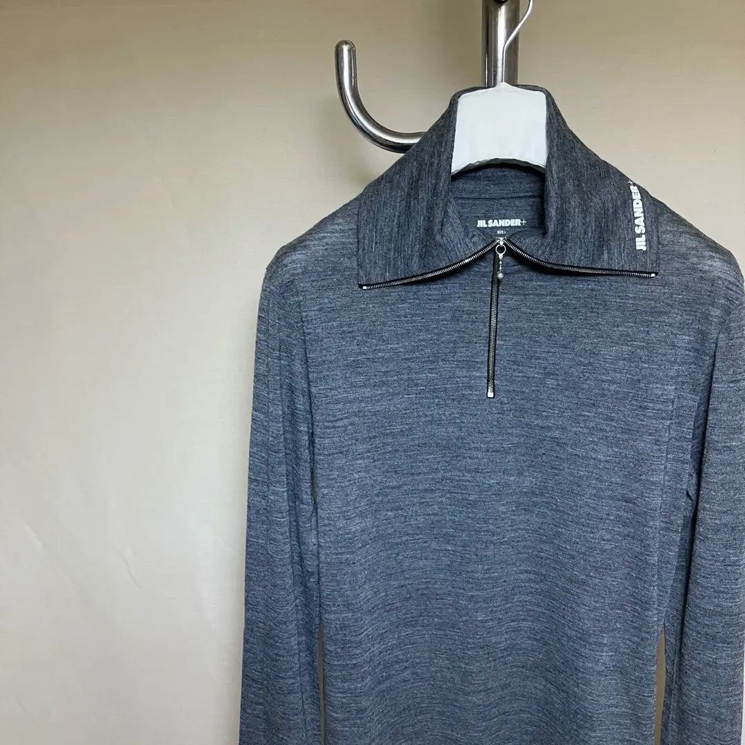 New XL 24aw JIL SANDER half zip logo knit 17387