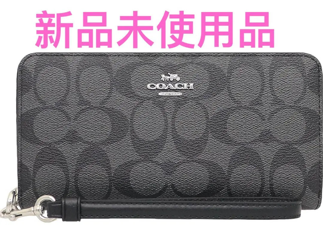 COACH Long Wallet Coach Signature Outlet Item with Strap