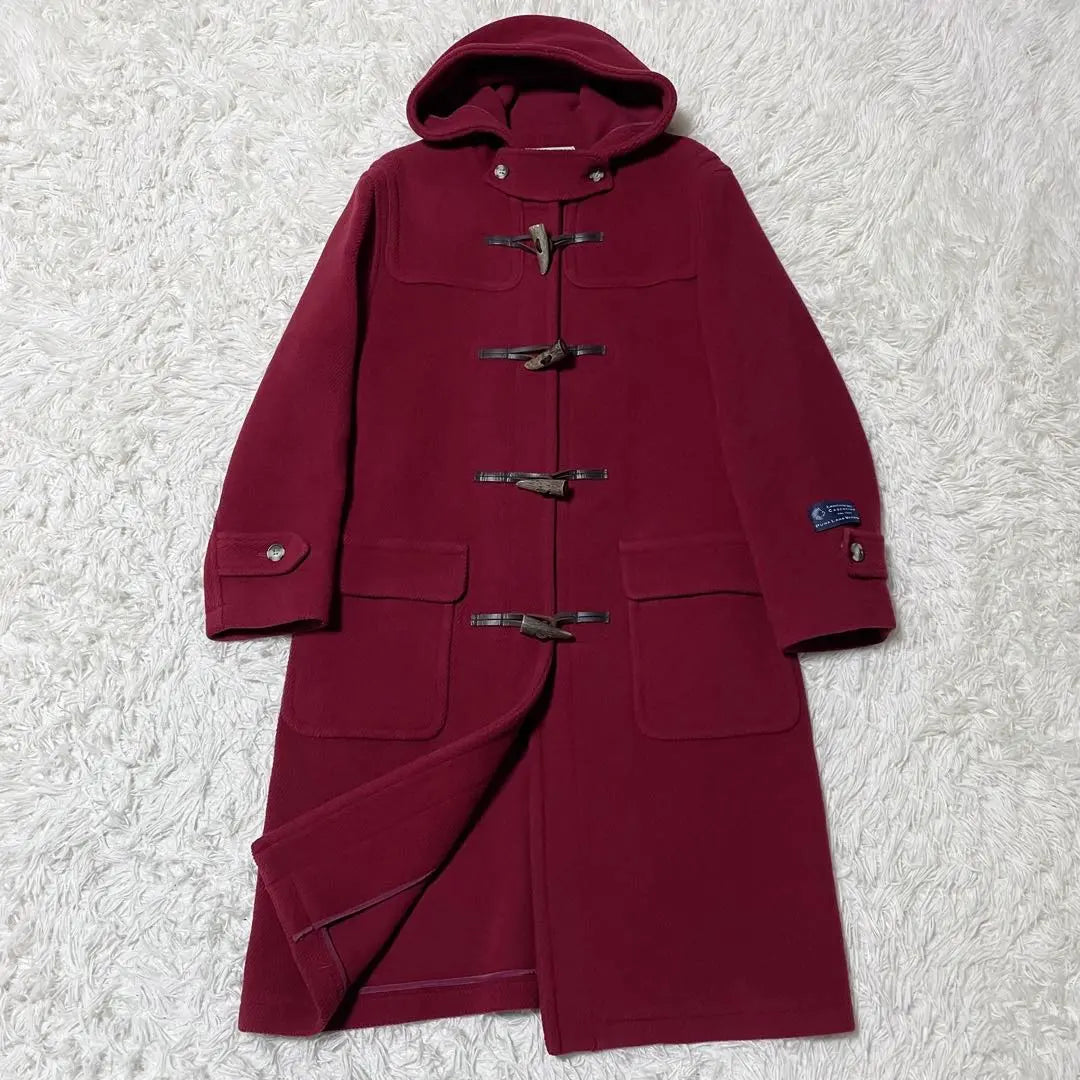 Duffel coat herringbone made in Japan Bordeaux 9AR wool