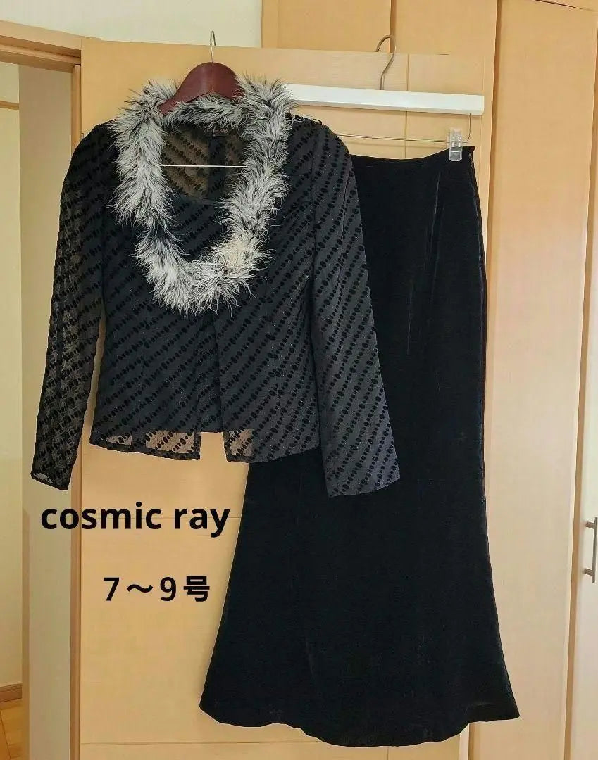 ♥ ️ 4 -point set ♥ ️ [COSMIC RAY] 7-9 Black Suit Velvet Dot | ♥️４点セット♥️【cosmic ray】７～９号 黒 スーツ ベルベットドット