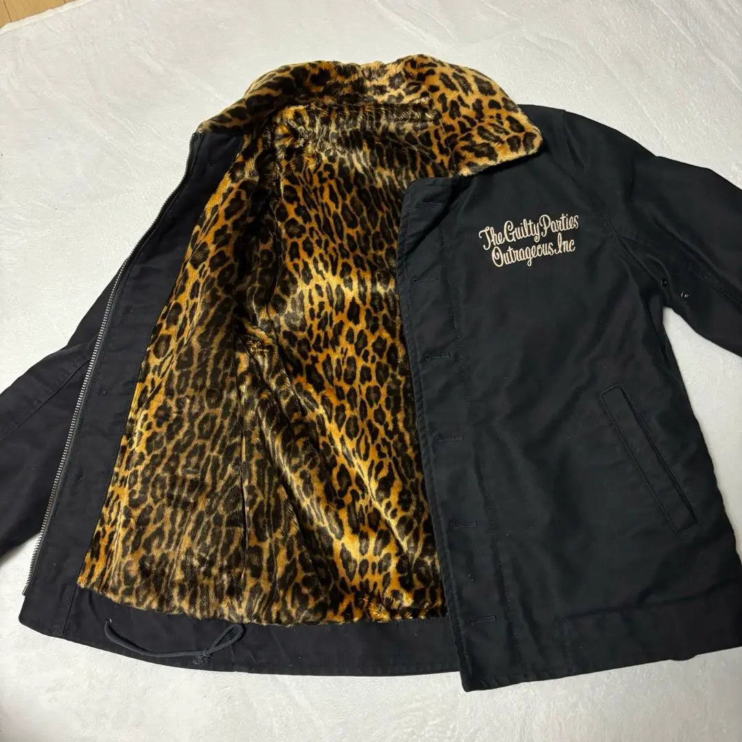 Chaqueta Wakomaria N-1 Deck Leopardo Negro S