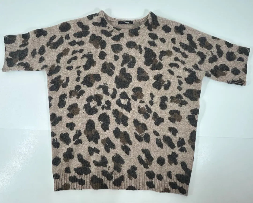 Tomorrowland McAfee Kaneko Aya Collaboration Leopard Short-sleeved knit Leopard print