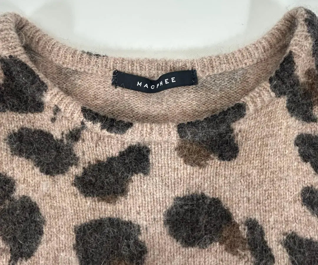 Tomorrowland McAfee Kaneko Aya Collaboration Leopard Short-sleeved knit Leopard print