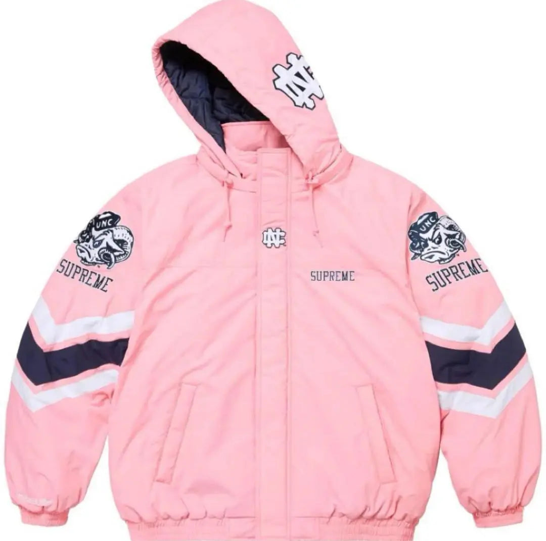 Supreme NCAA Hooded Stadium Jacket Pink