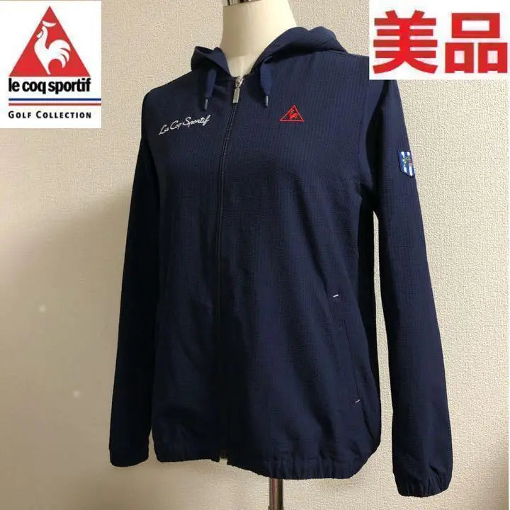 Le Coque Golf★Zip-up Wrinkle Thin Hoodie Navy Size L