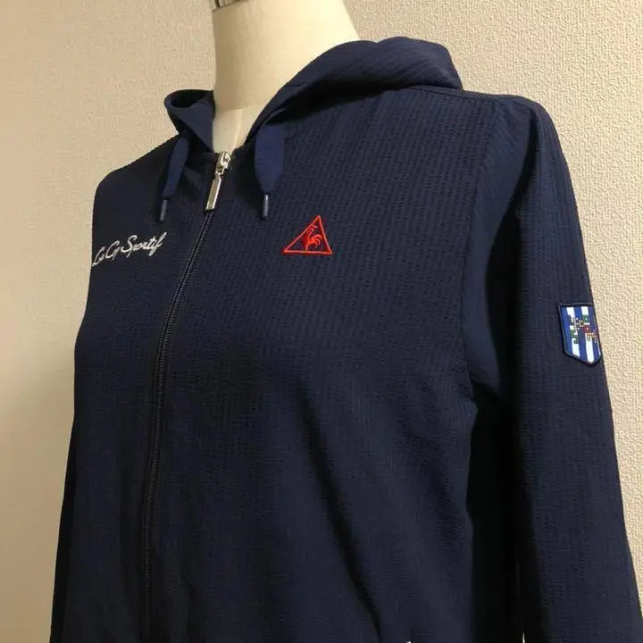 Le Coque Golf★Zip-up Wrinkle Thin Hoodie Navy Size L