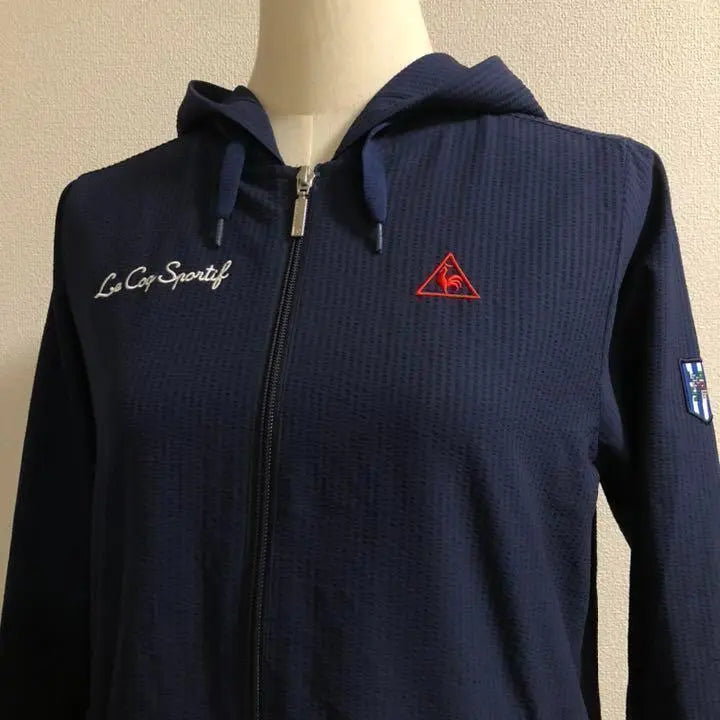 Le Coque Golf★Zip-up Wrinkle Thin Hoodie Navy Size L