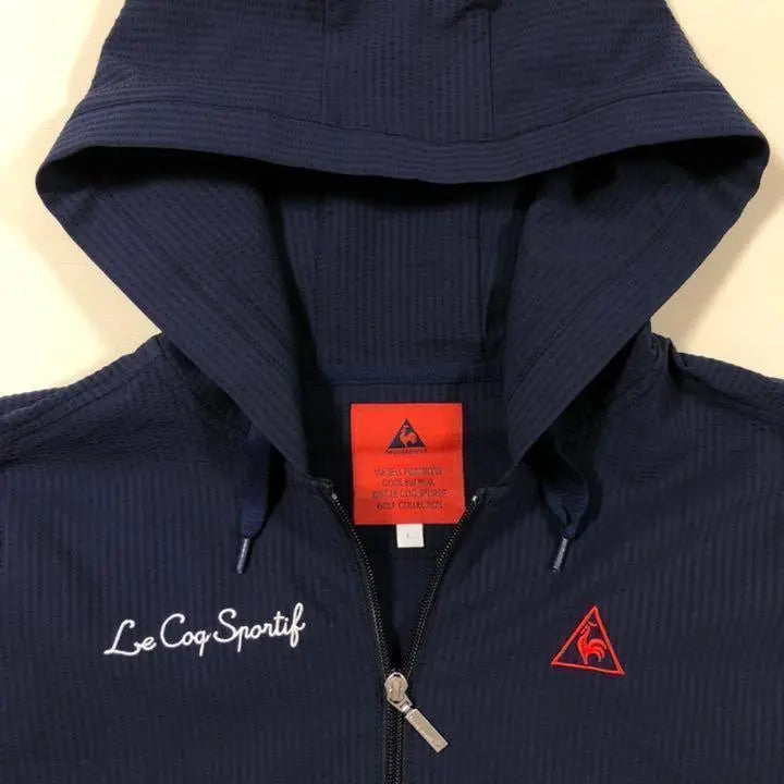 Le Coque Golf★Zip-up Wrinkle Thin Hoodie Navy Size L