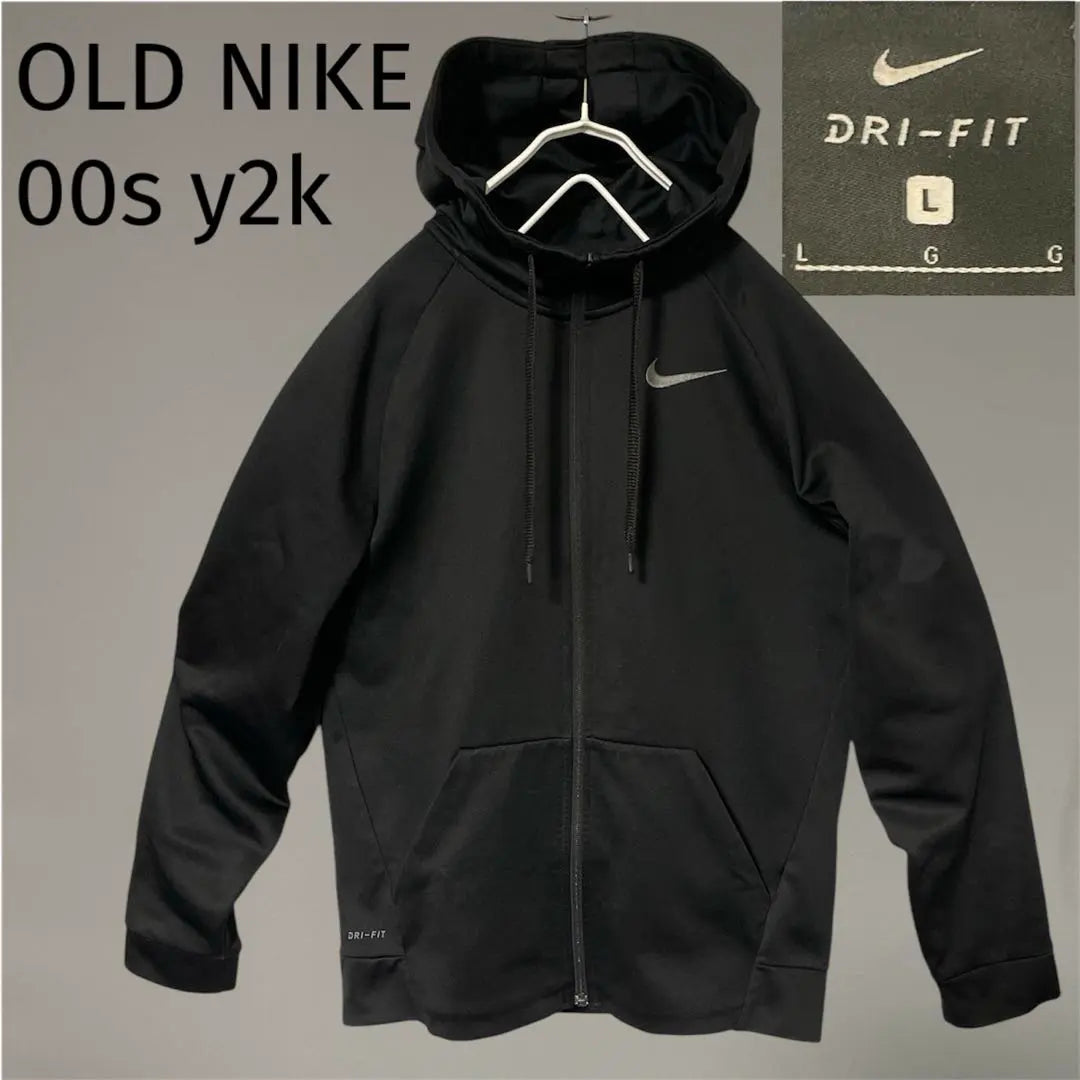 OLD NIKE 00s y2k hoodie Swoosh one point embroidery