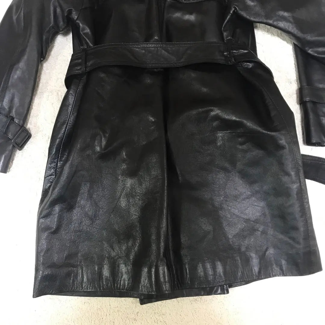 Conpiacere Leather Coat Trench Coat Lining All-over Pattern Cowhide Made in Japan F