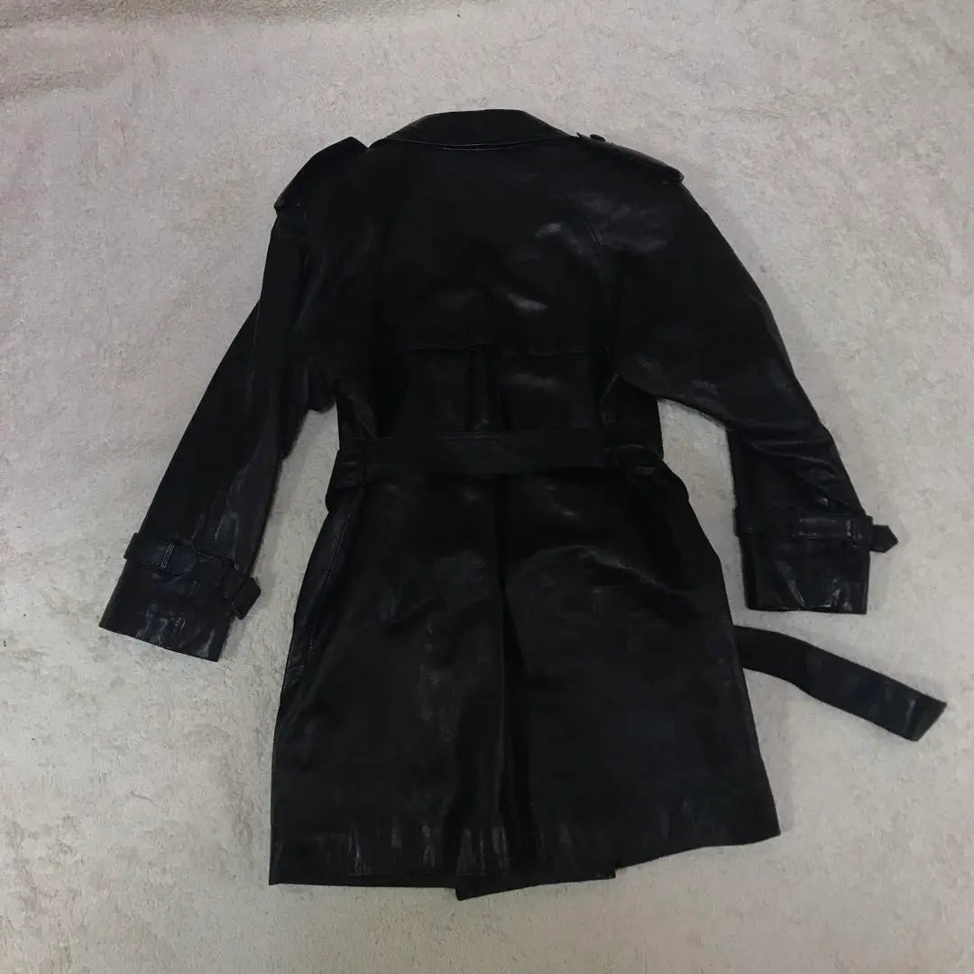 Conpiacere Leather Coat Trench Coat Lining All-over Pattern Cowhide Made in Japan F