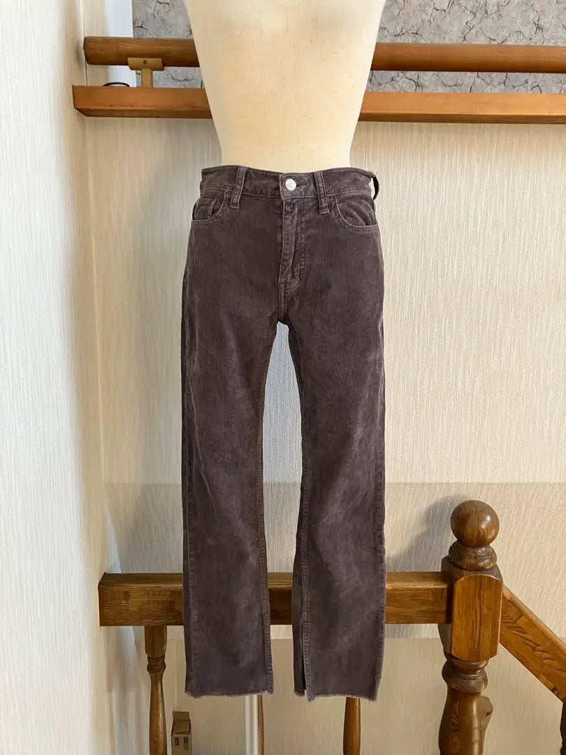 ★Healthy denim healthy denim dark brown corduroy pants 24★