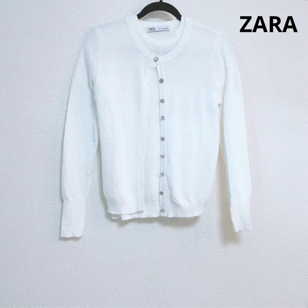 ♡ Beautiful condition♡ ZARA Ensemble Short-sleeved Knit Cardigan Set XL L White