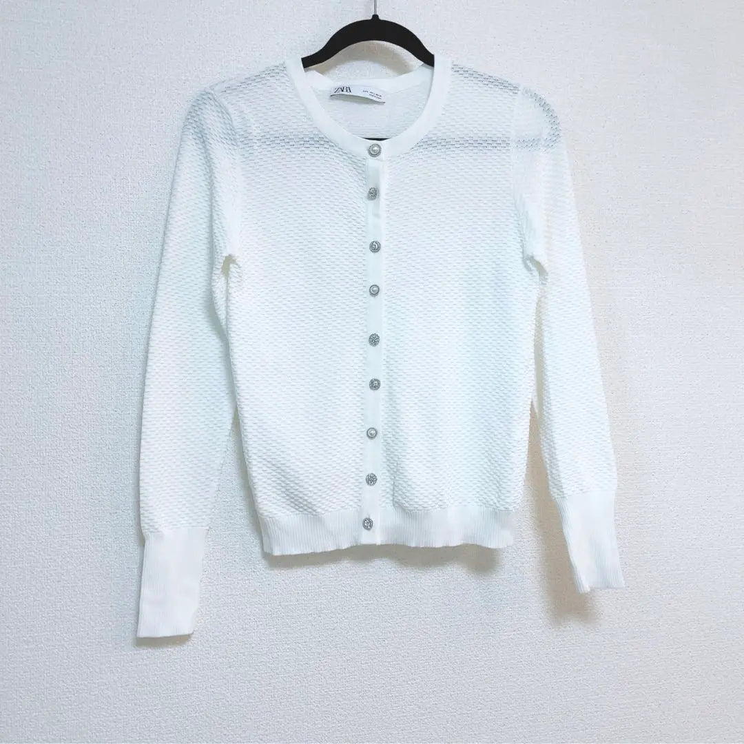 ♡ Hermoso estado ♡ Conjunto de cárdigan de punto de manga corta ZARA Ensemble XL L Blanco