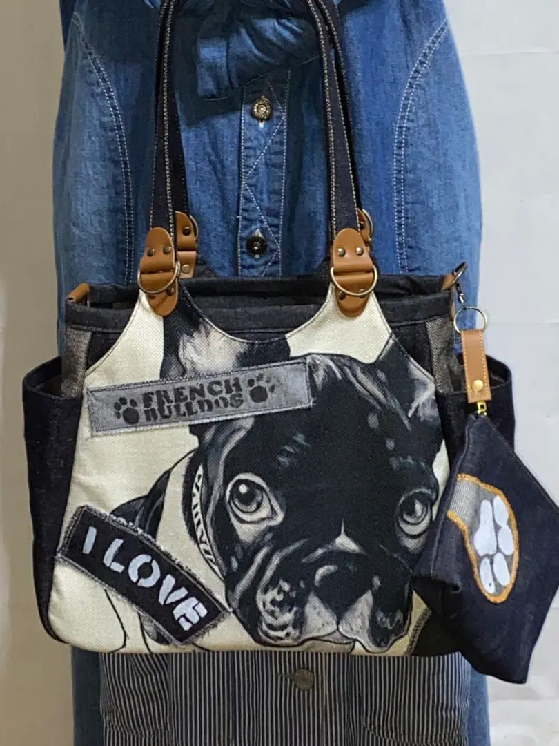 ☆ Denim Okayama ☆ Plantilla ☆ Bulldog francés ☆ Bolsa 4WAY