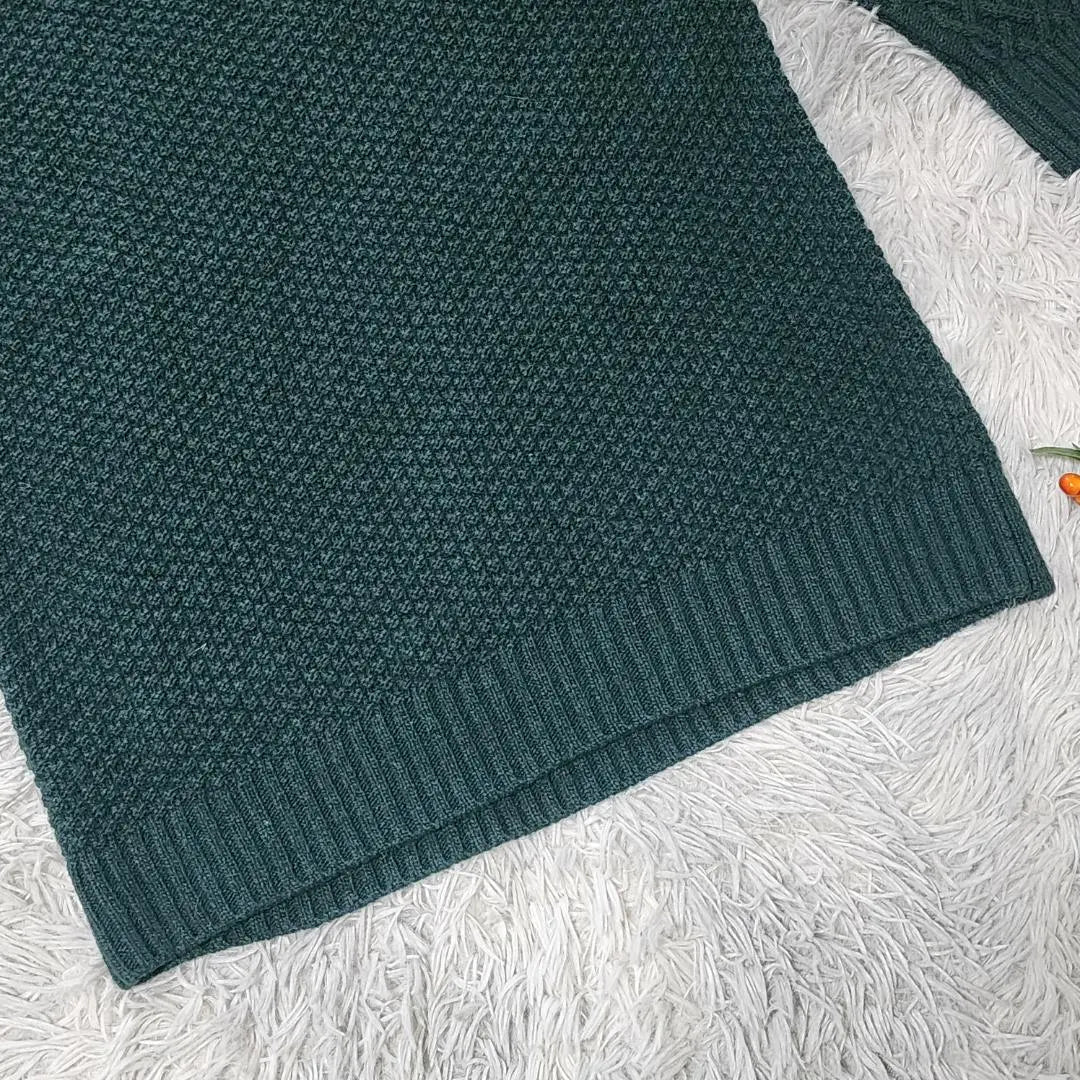 [Vintage] Vintage (F) Long Sleeve Knit Sweater Stand Neck Green