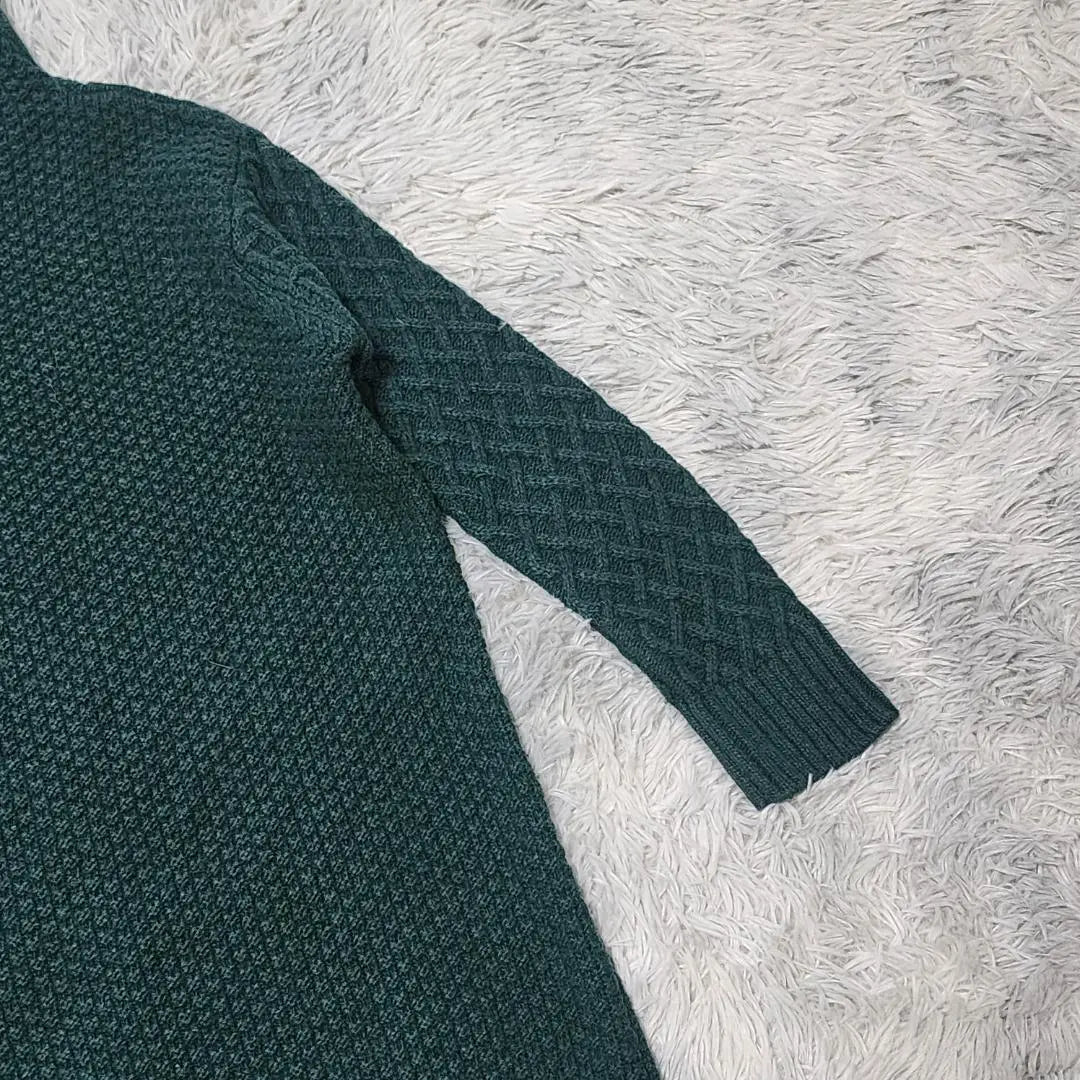 [Vintage] Vintage (F) Long Sleeve Knit Sweater Stand Neck Green