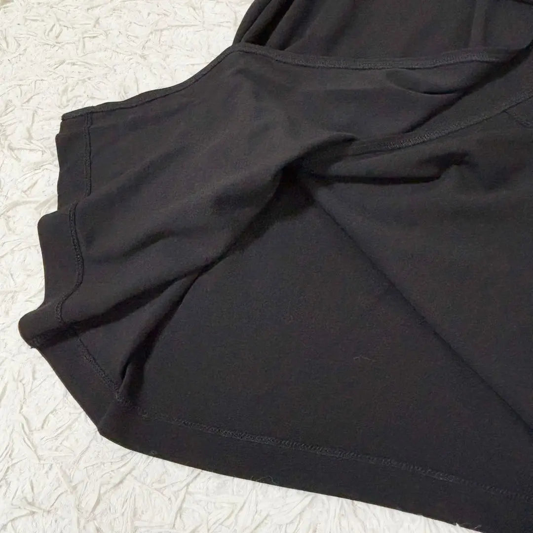 [M] Vestido Plaste hasta la rodilla Negro Diseño en capas Liso Elegante