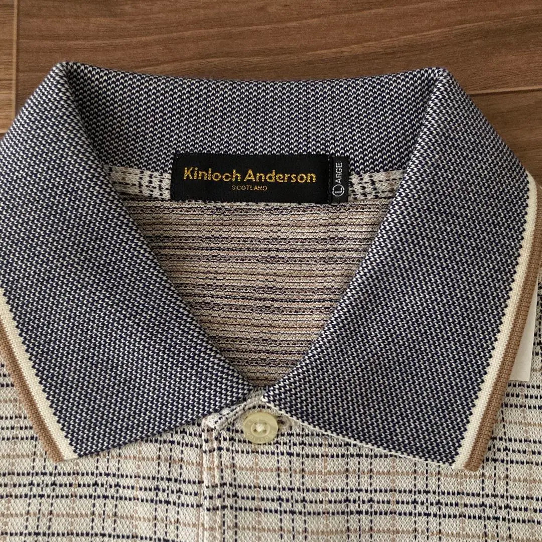 Kinlock Anderson Vintage 80s Checkered Polo Shirt Thick