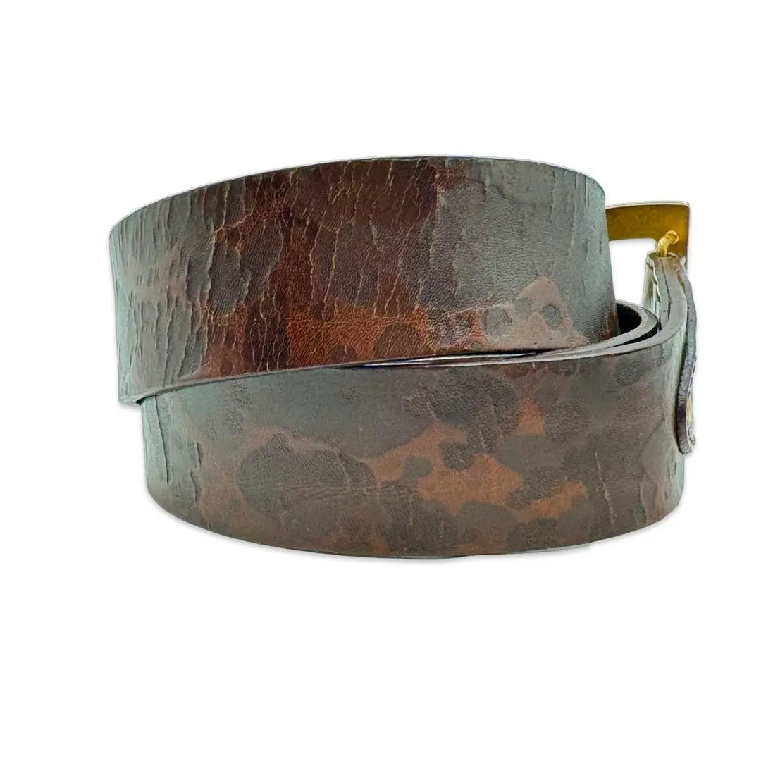 Dolce & Gabbana Dolgaba Leather Gold Belt Men's Brown Gold