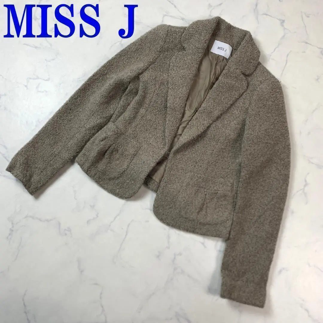 MISS J Wool Jacket Beige x Brown 38 C3935