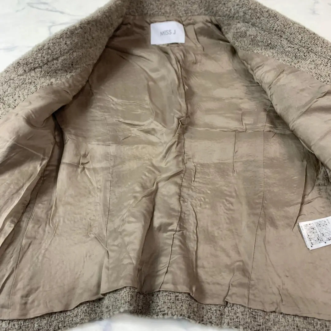 MISS J Wool Jacket Beige x Brown 38 C3935