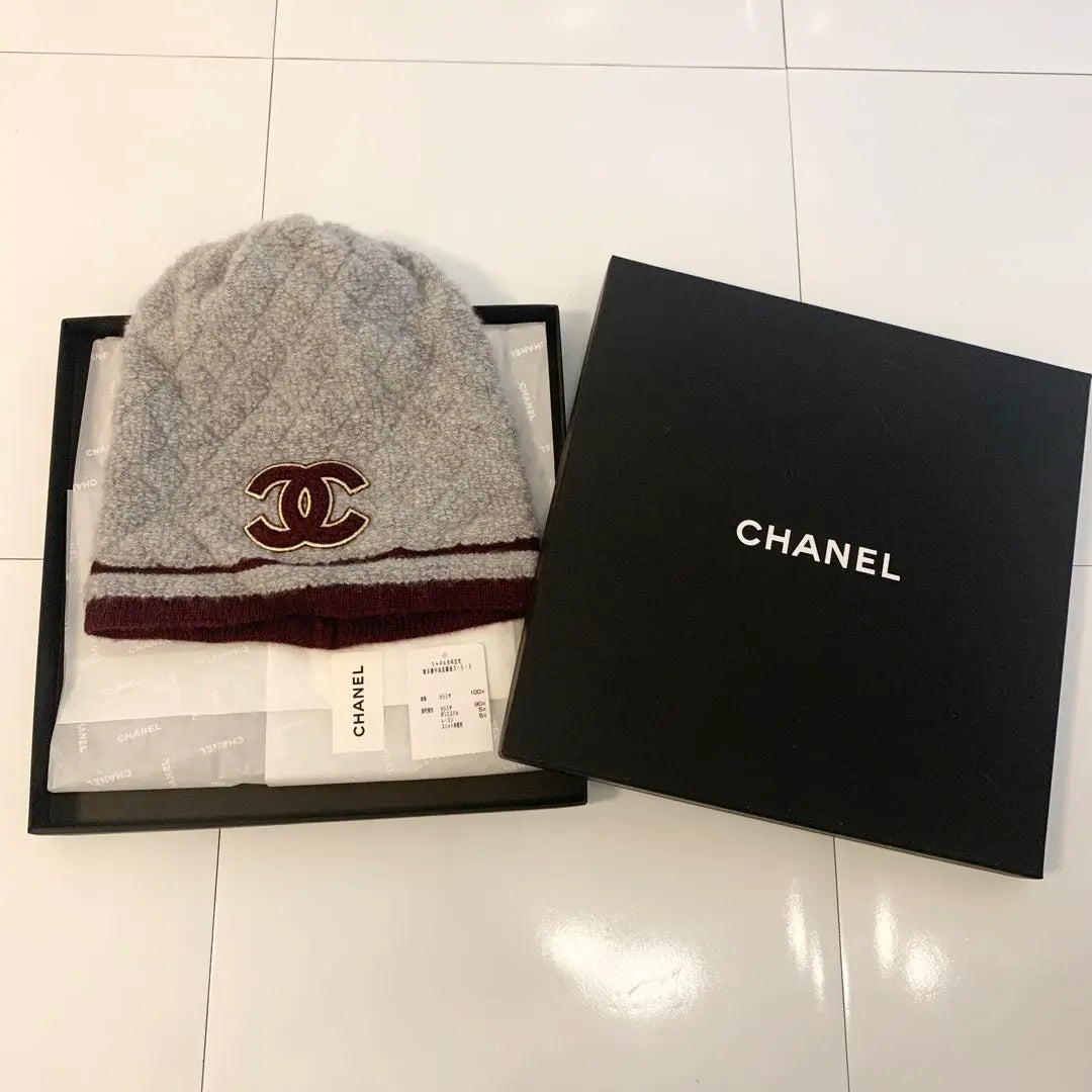 CHANEL 100% cashmere beanie with box, rare color