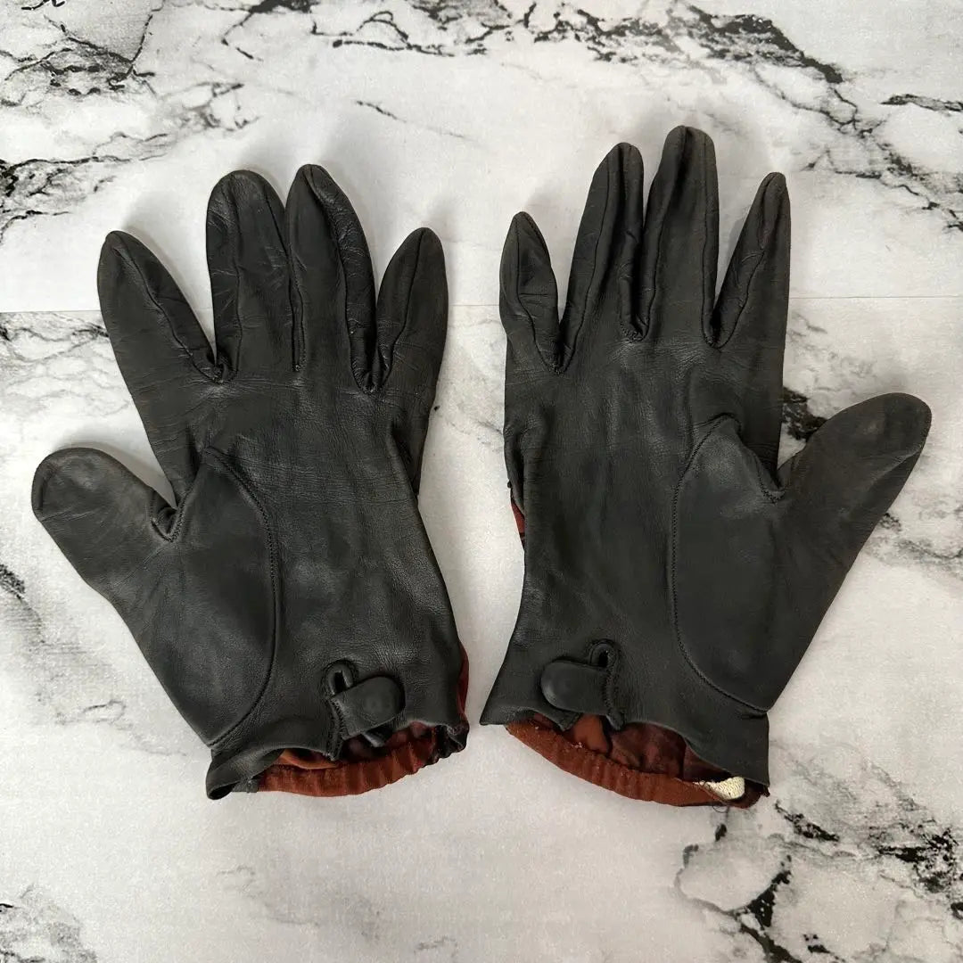 Guantes de piel de cordero HERMES raros Guantes de cuero