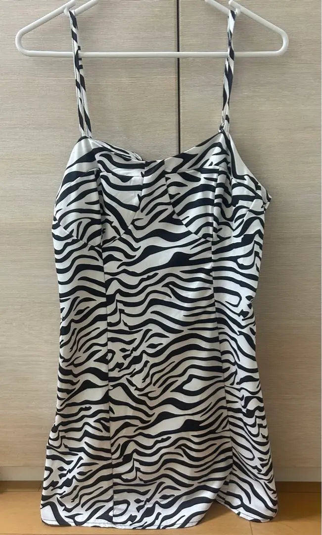 Unused knee-length dress with zebra pattern