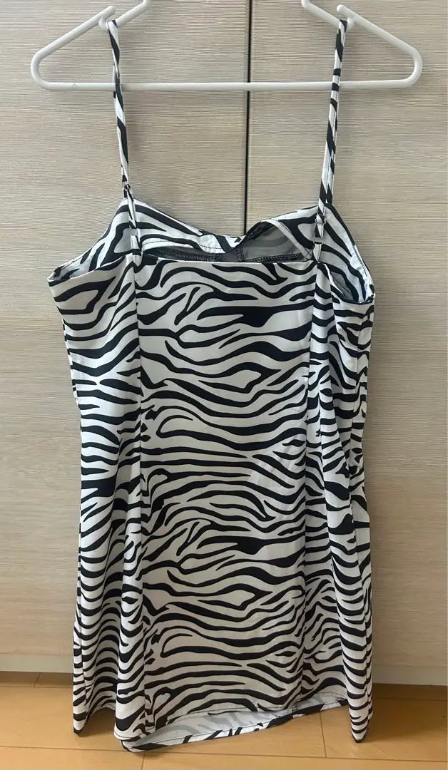 Unused knee-length dress with zebra pattern