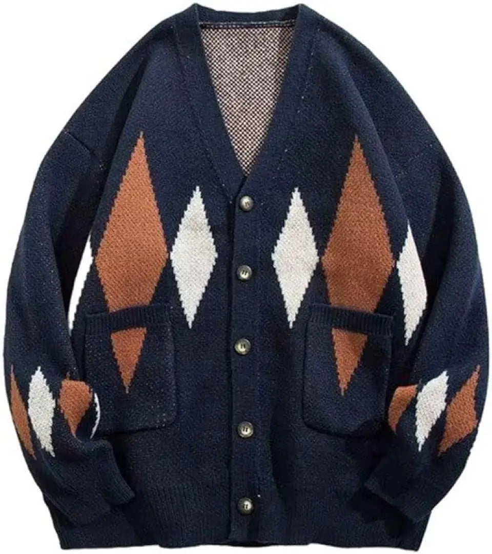 ❣️Button Cardigan Knit Men's Thick Fleece Lined Windproof Outerwear Sweater | ❣️ボタンカーディガン ニット メンズ 厚手 裏起毛 防風 アウター セーター