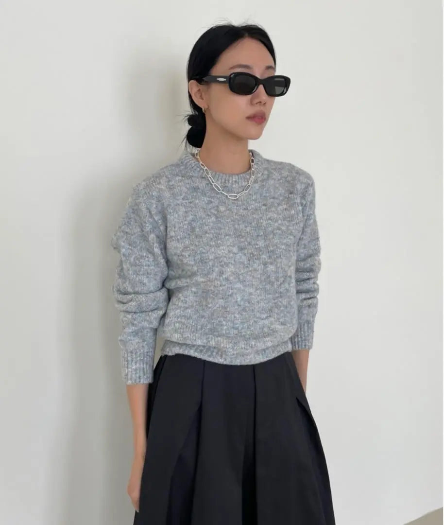 Novedad ★ DIDOT.SHOWROOM Punto Celeste Gris | 新品★Didot.showroom ニット ライトブルーグレー