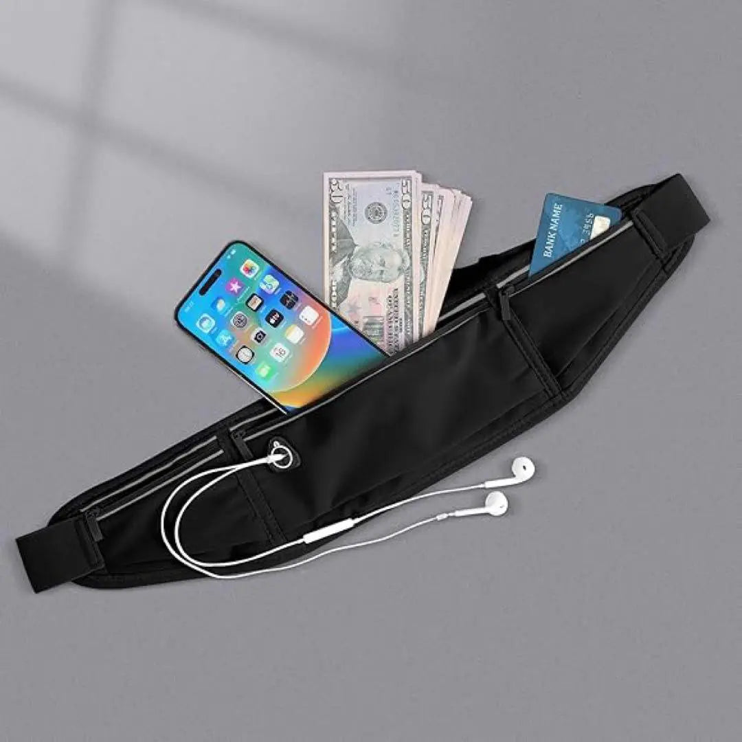 ☆ Waist bag ☆ Running porch that does not shake iPhone smartphone compatible lightweight | ☆ウエストバッグ ☆ランニングポーチ揺れない iPhone スマホ対応 軽量