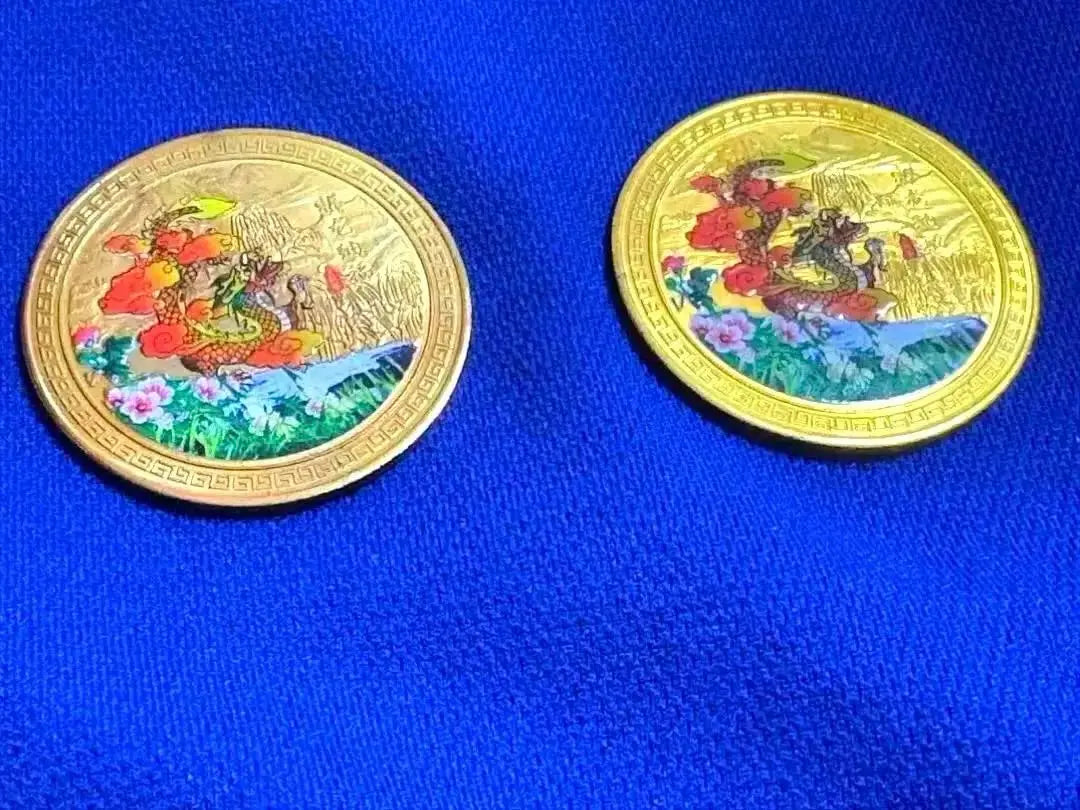 Dragon Design Gold Coin Set of 2