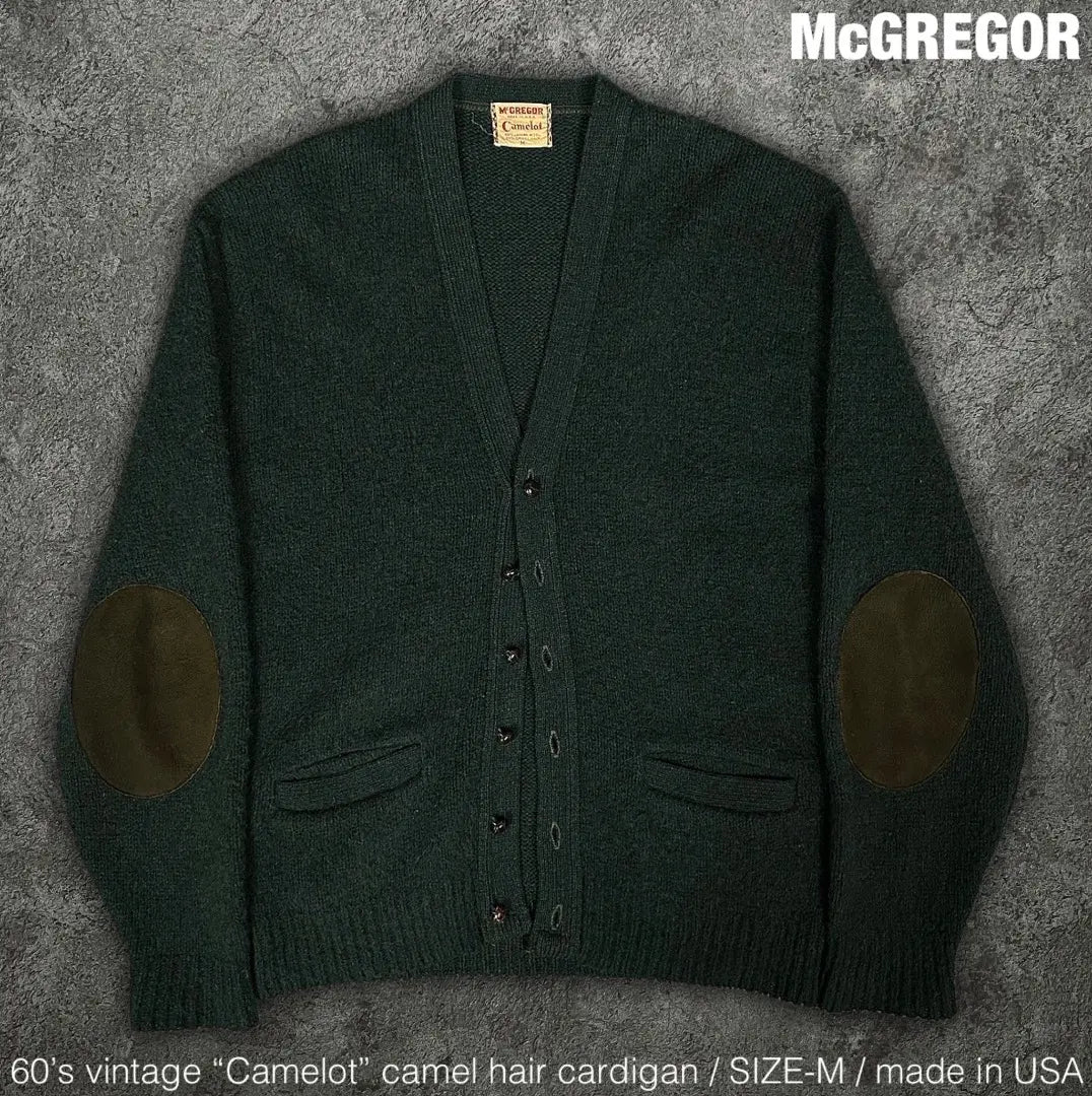 Raro cárdigan de pelo de camello de McGREGOR Camelot de los años 60