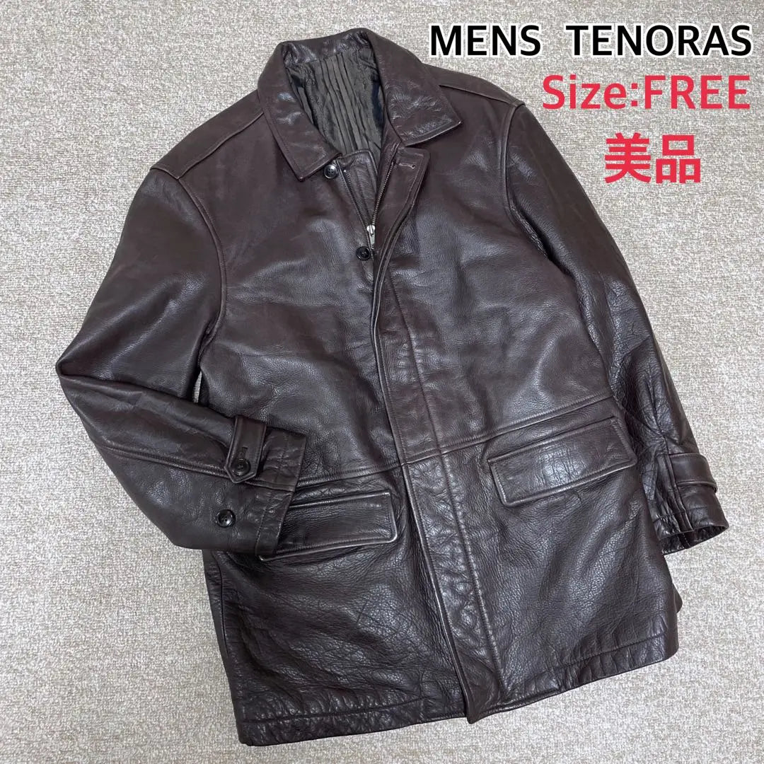 [90's Vintage] Men's Tinolas Leather Coat Size Free Brown