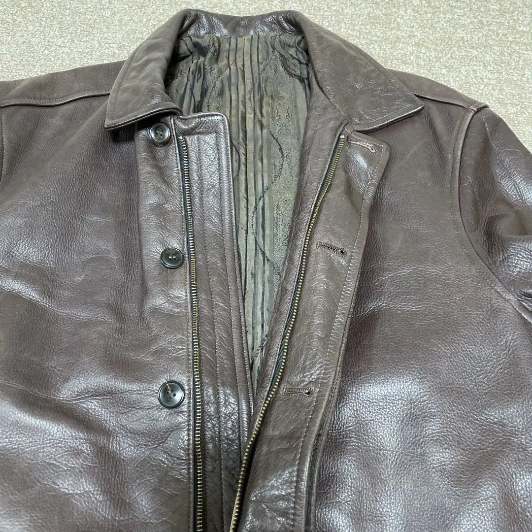 [90's Vintage] Men's Tinolas Leather Coat Size Free Brown