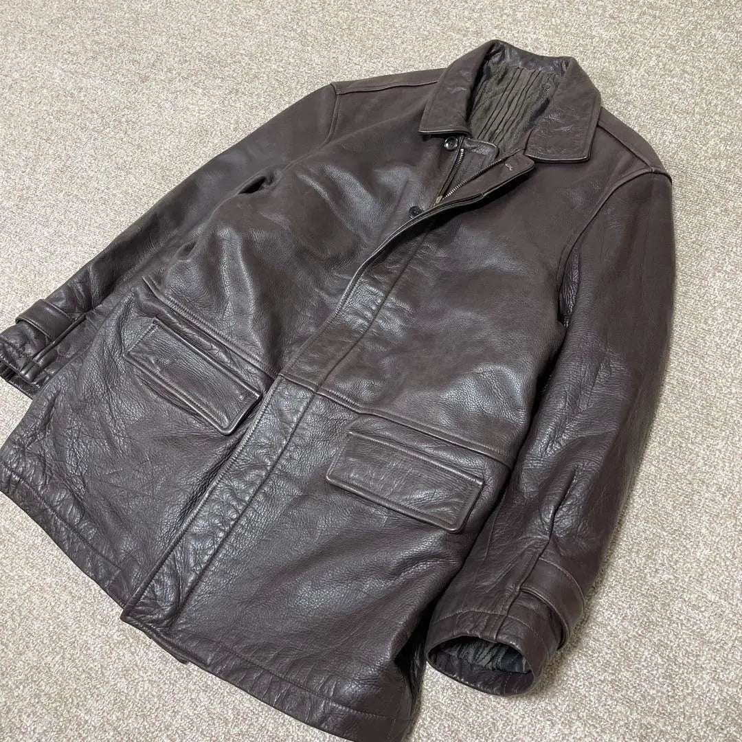 [90's Vintage] Men's Tinolas Leather Coat Size Free Brown