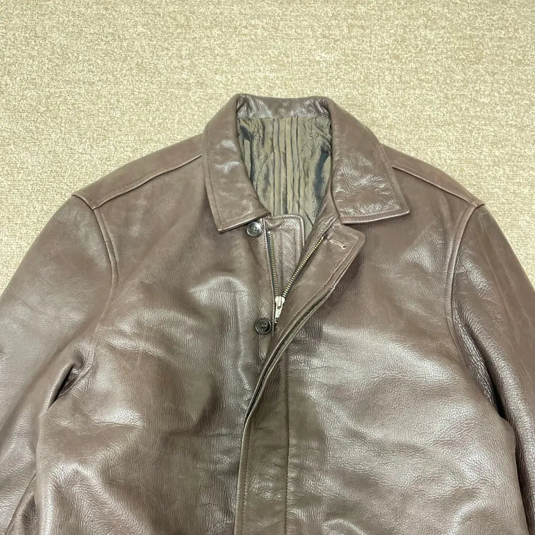 [90's Vintage] Men's Tinolas Leather Coat Size Free Brown