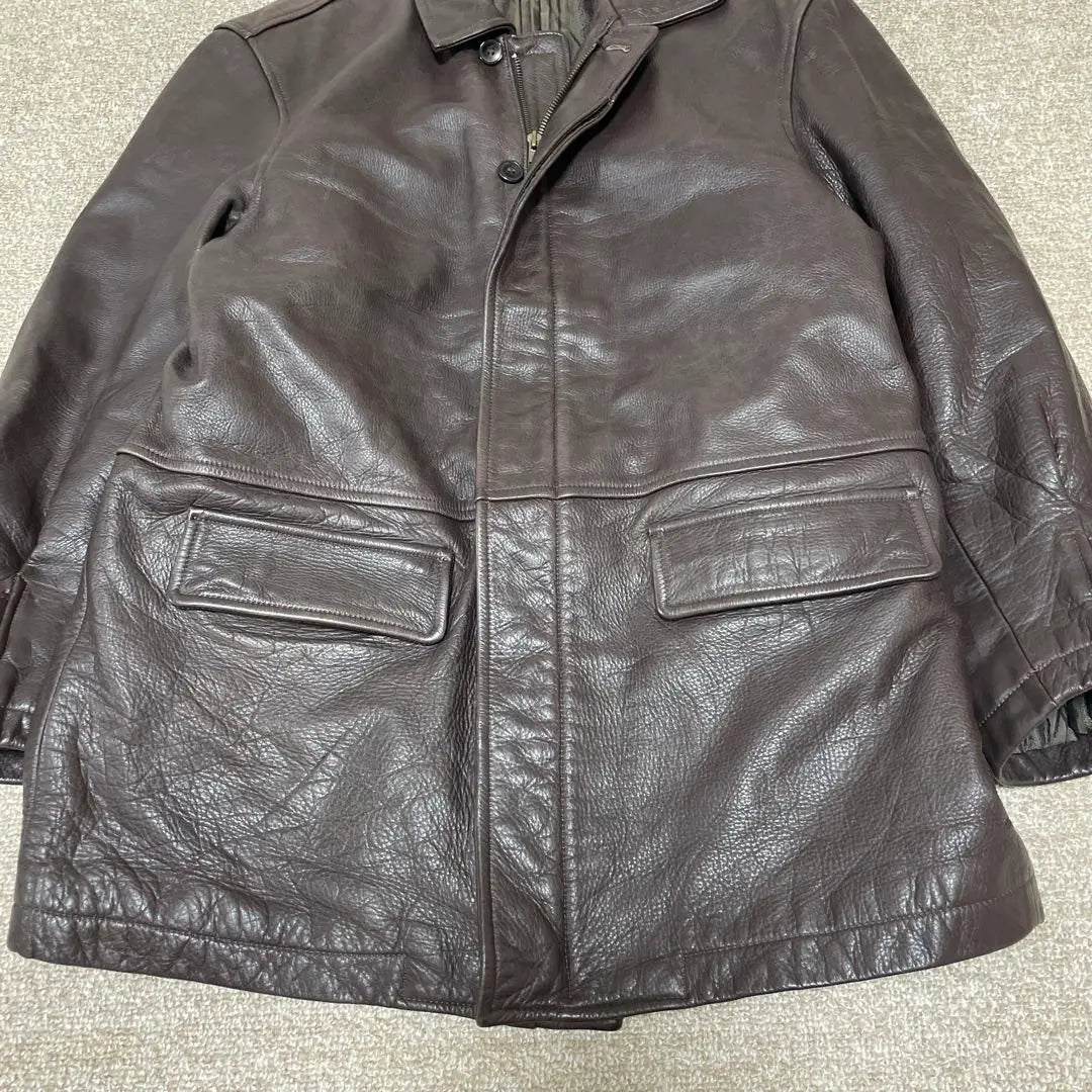 [90's Vintage] Men's Tinolas Leather Coat Size Free Brown