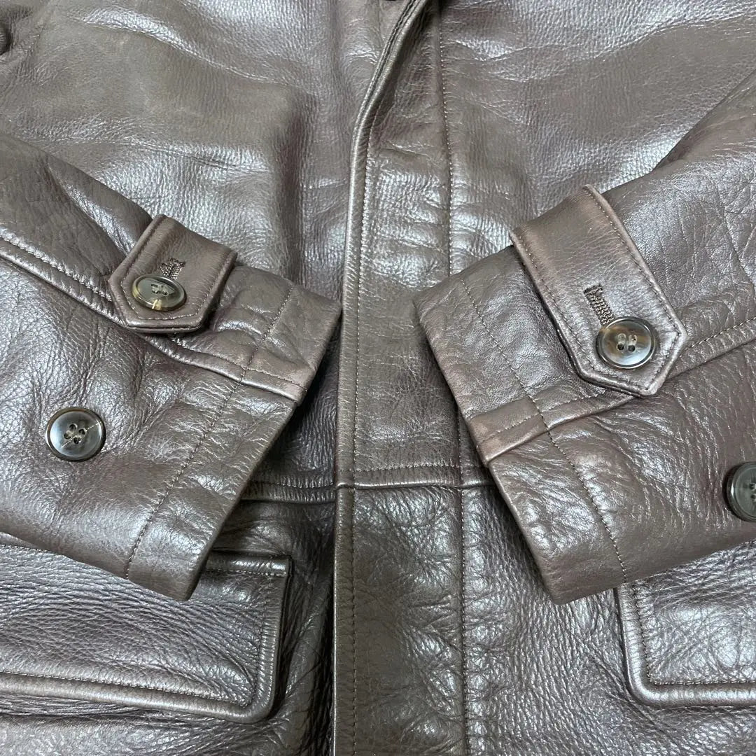 [90's Vintage] Men's Tinolas Leather Coat Size Free Brown