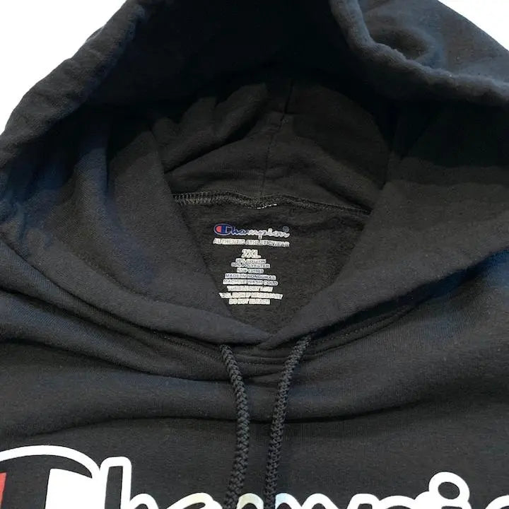 90s Vintage Champion Hoodie Black Oversized XXL