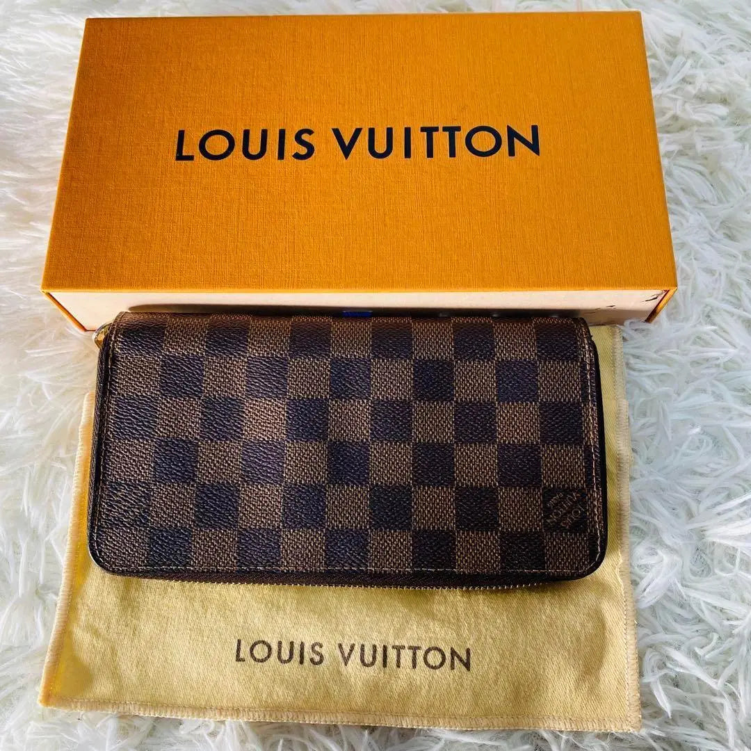 [Good condition] Louis Vuitton Damier Round Zipper Long Wallet Zippy Wallet