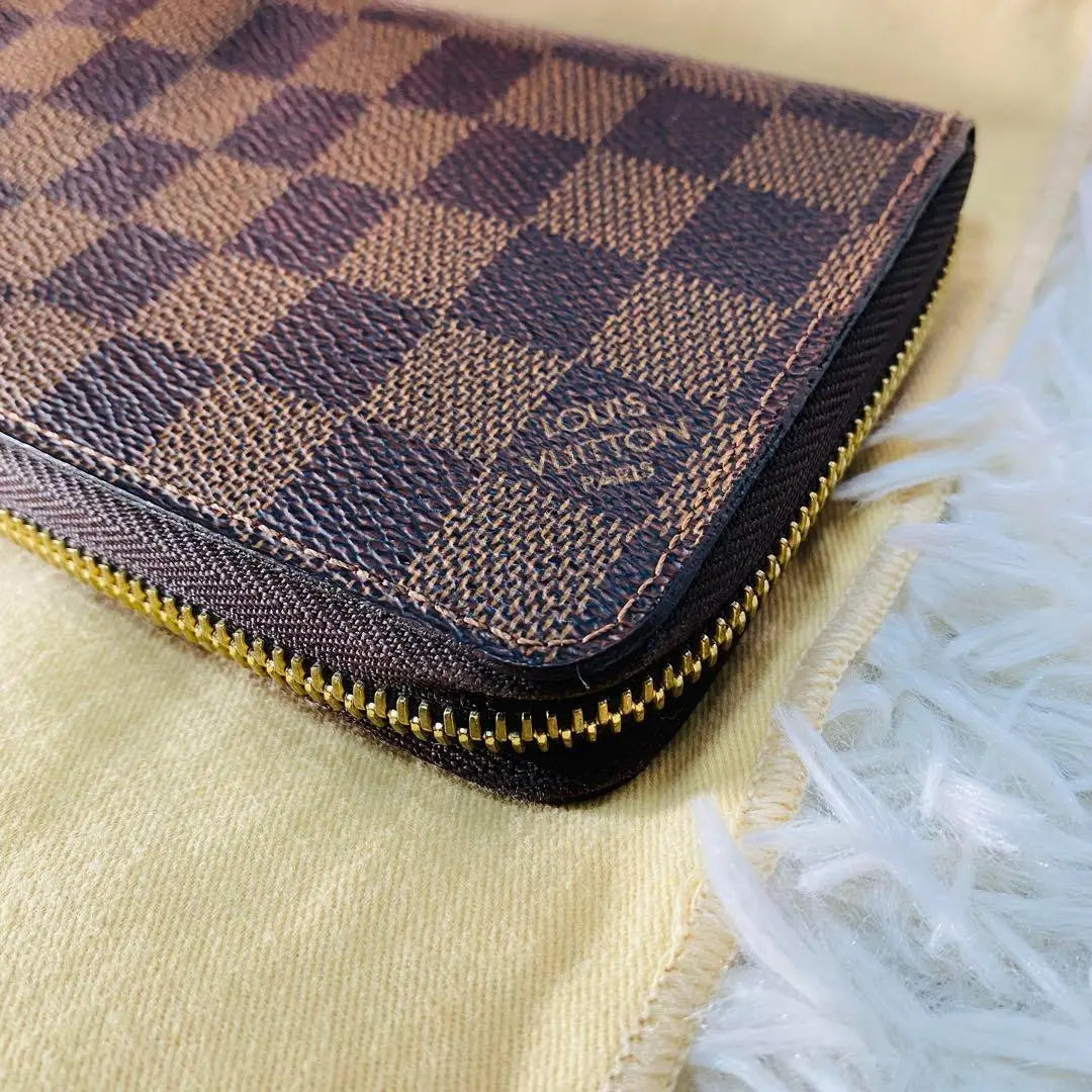 [Good condition] Louis Vuitton Damier Round Zipper Long Wallet Zippy Wallet