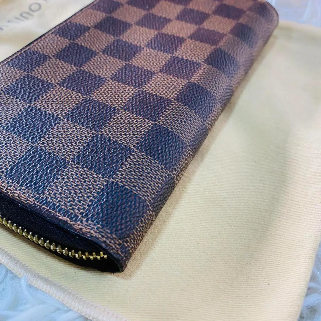 [Good condition] Louis Vuitton Damier Round Zipper Long Wallet Zippy Wallet