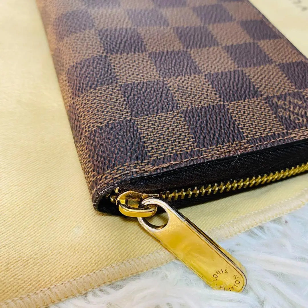 [Good condition] Louis Vuitton Damier Round Zipper Long Wallet Zippy Wallet