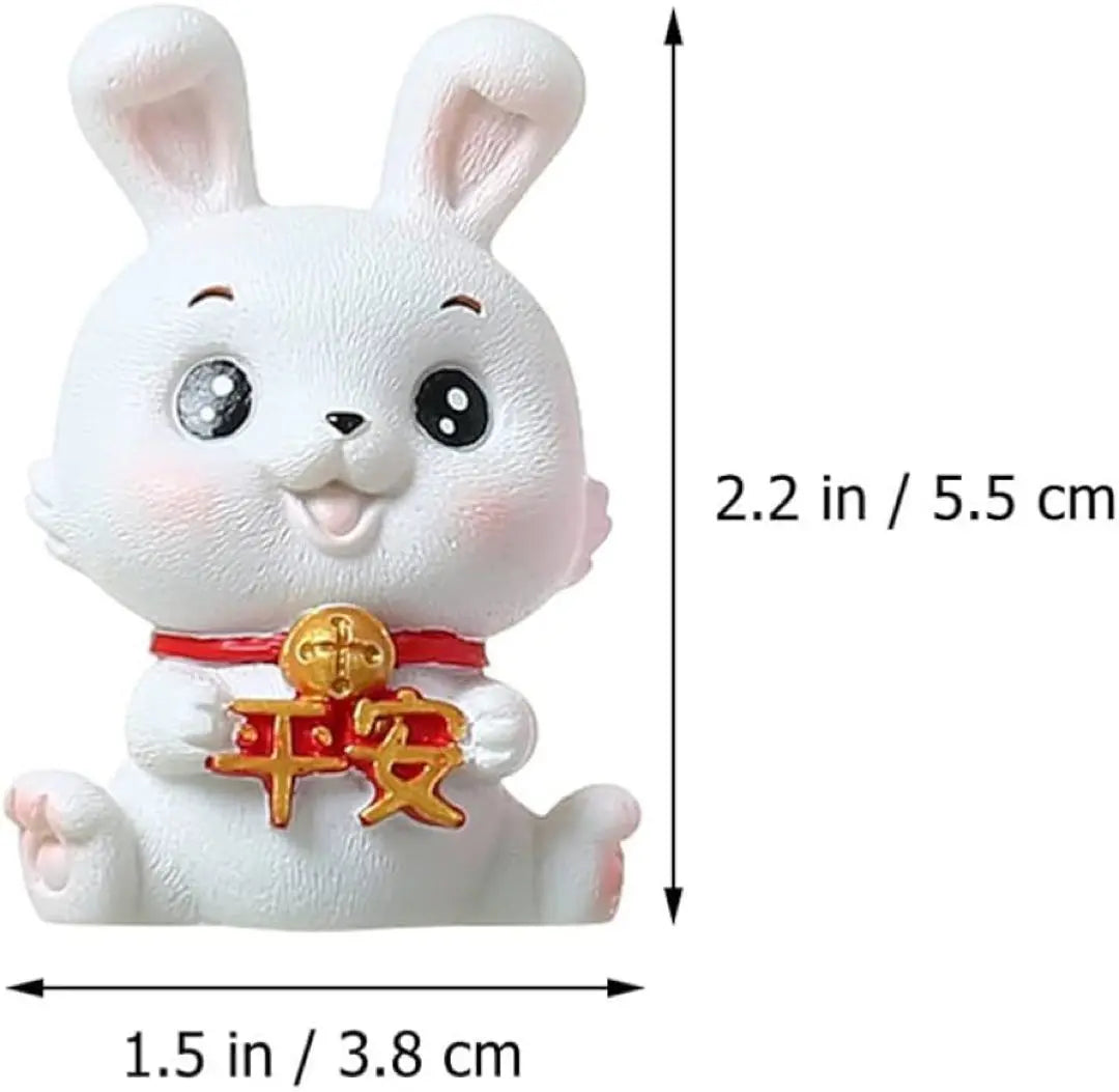 Rabbit Figurine Miniature Animal Mascot Rabbit Figurine 4 Pieces Mini