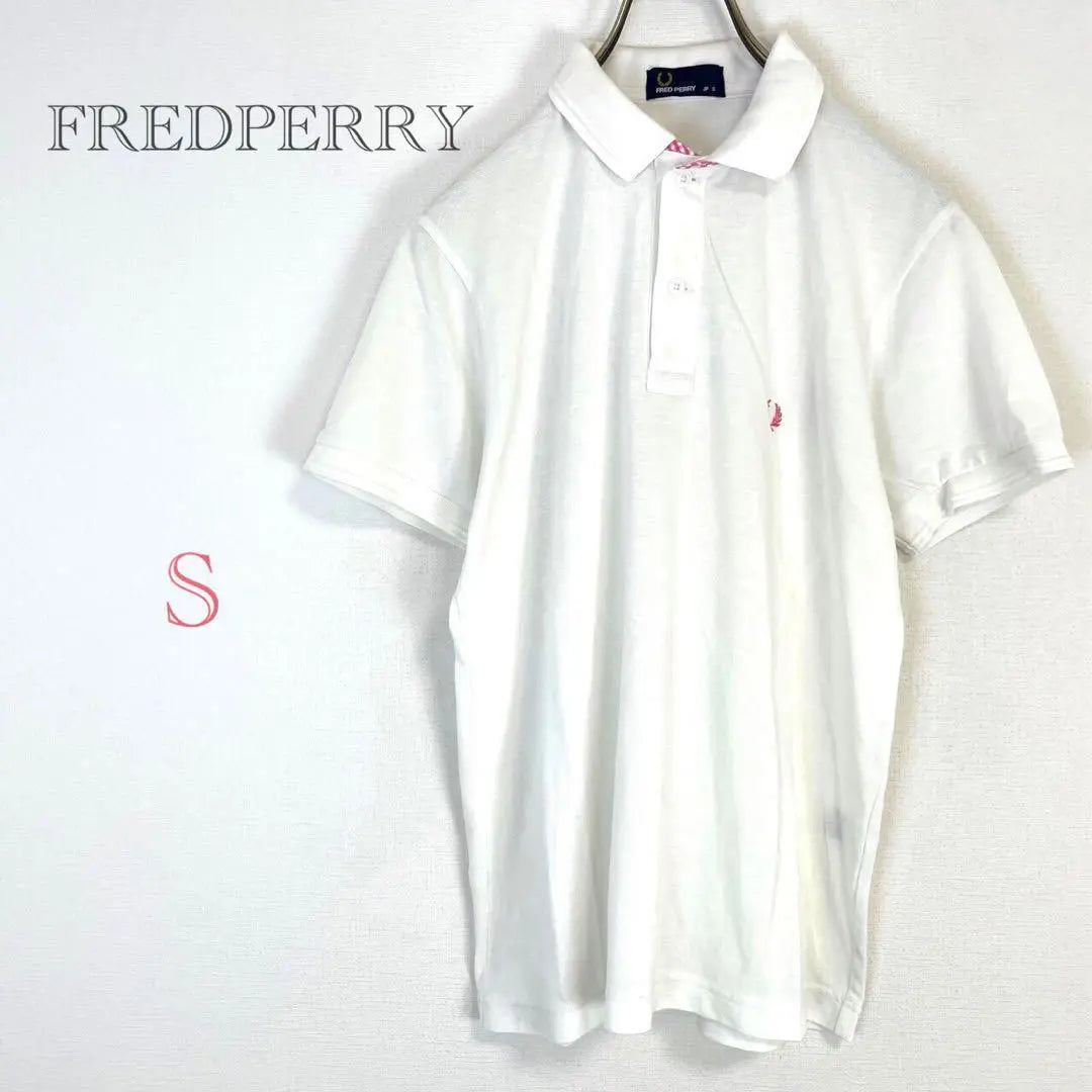 ◇Fred Perry [S] Short Sleeve Polo Shirt Embroidered Logo 100% Cotton Sports Casual